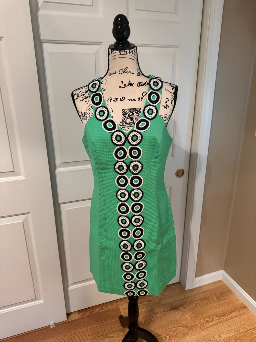Lilly Pulitzer Green & Navy Trim Sleeveless Shift Dress